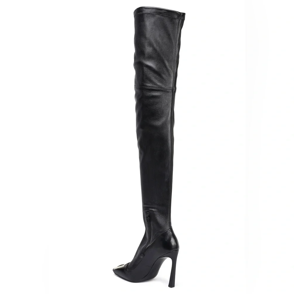 Roger Vivier Cuissard buckle leather thigh boots